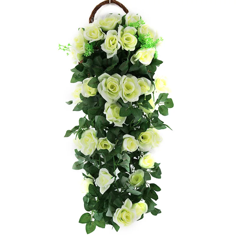 High quality Home decoration rose silk hanging artificial flower wall