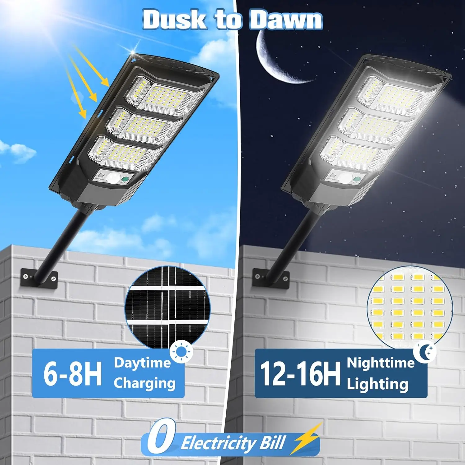TSINYE Solar-Powered LED Street Decoration Lights Garden Lamp with Waterproof IP65 Motion Sensor for Outdoor Courtyard Garden