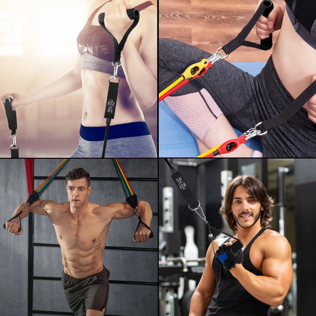 11pcs set fitness latex resistance bands exercise tubes practical elastic training resistance tubes set