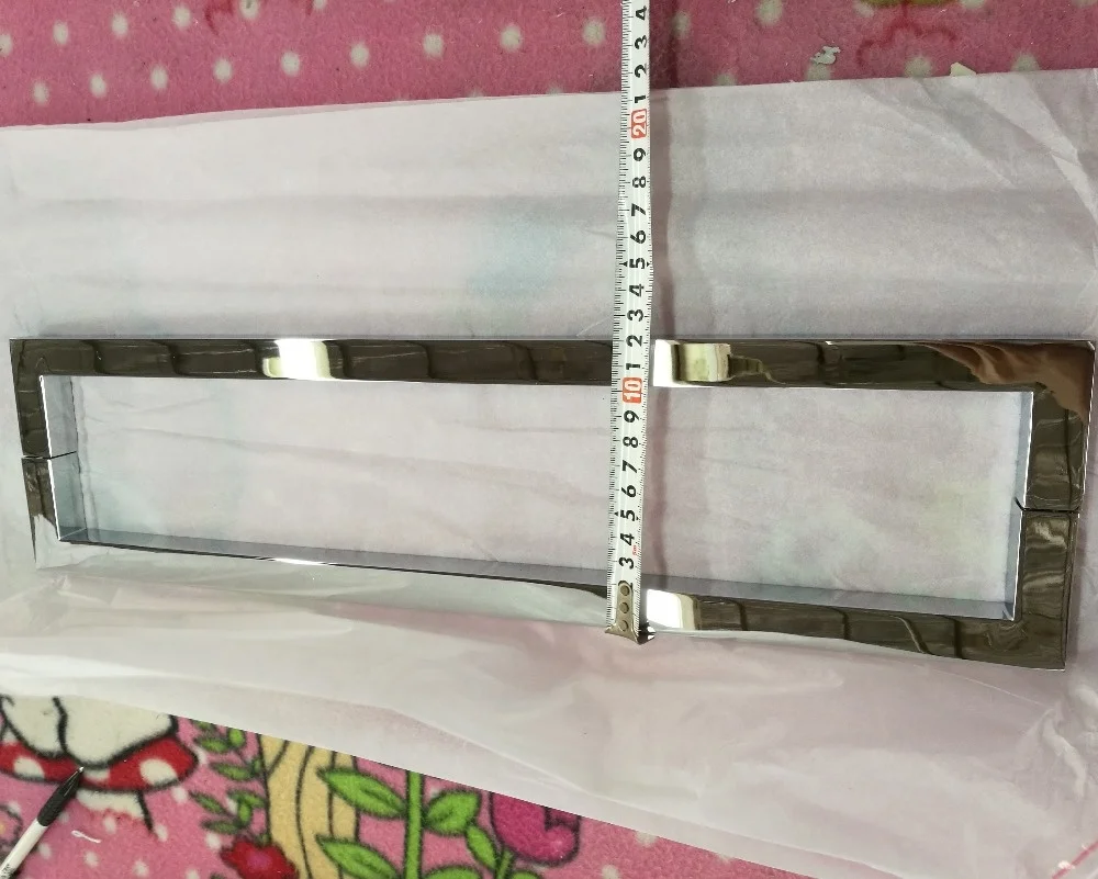 Everstrong brass chrome  square shower door handle  JB007 brush nickel or satin brass pull handle