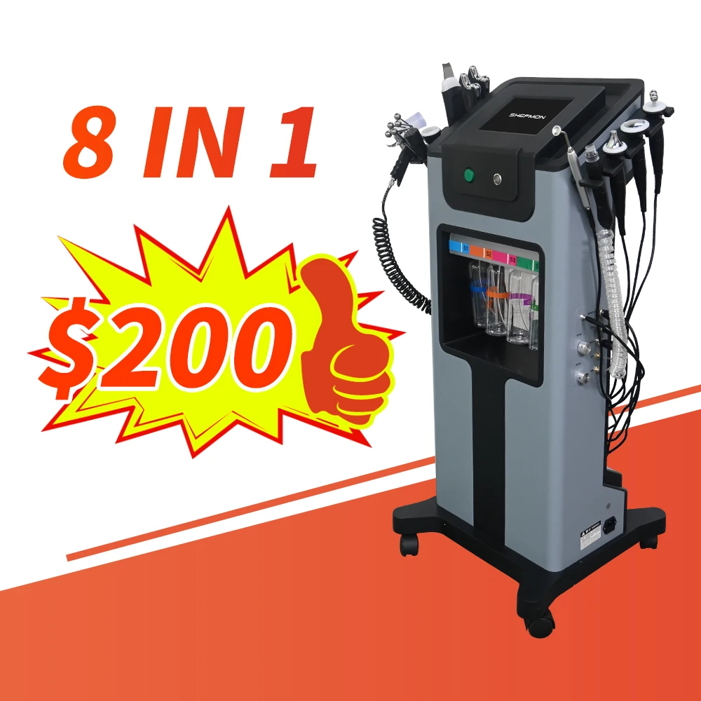 Dermabrasion Facial Machine H2o2 Aqua Peel Diamond Peeling And Hydrafacy 8 En 1 Facial Lift Skin Scrubber Moisturizer Machine