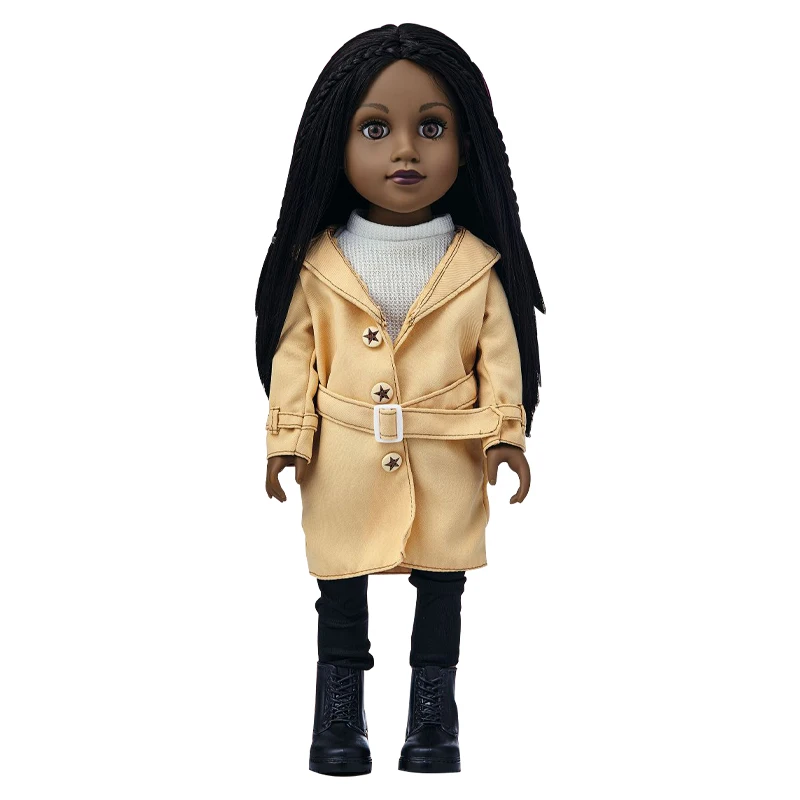Fashional movable joints 18 inch black dolls set for girls toys with afro hair