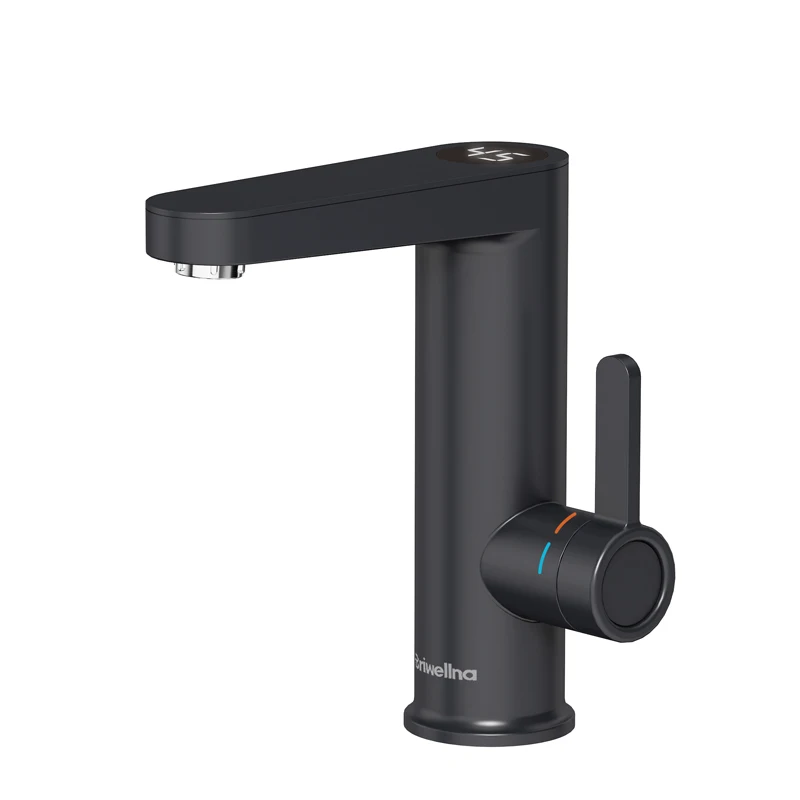 Briwellna 3.2kW ABS Instant Hot Water Faucet Electric Heating Water Tap with LED Display for Bathroom