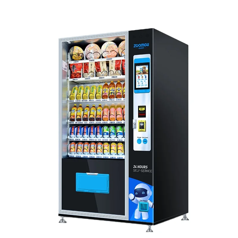 Zoomgu предпочтительный торговый автомат с сенсорным экраном для закусок и напитков 24 часа