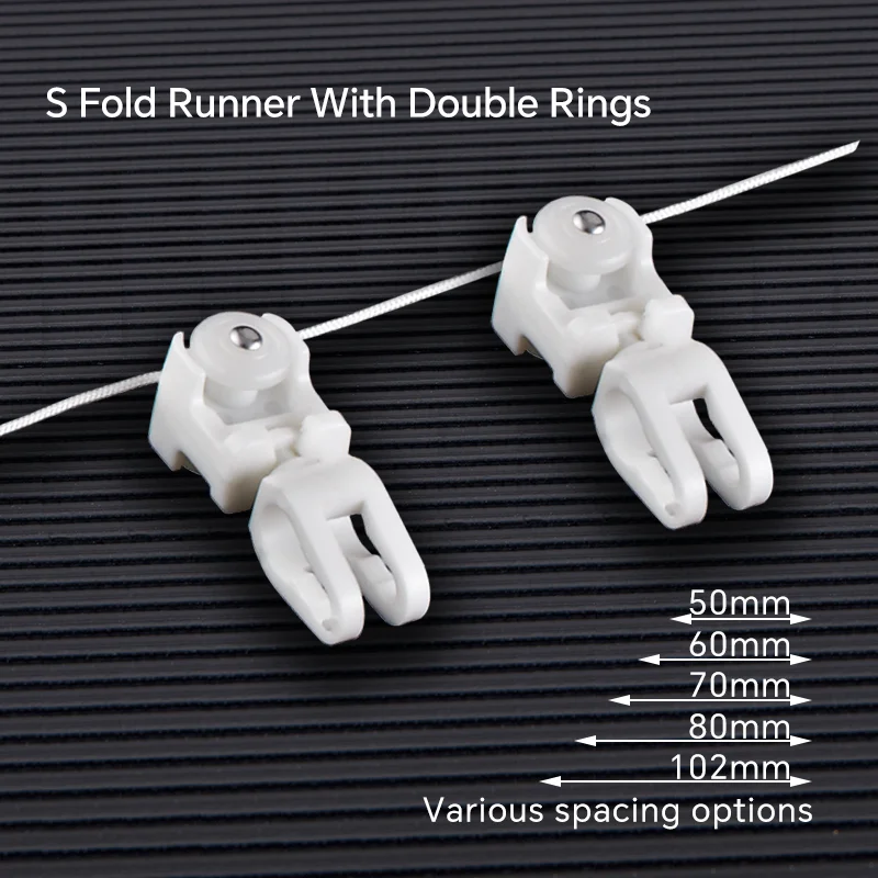 High Quality Ripple Fold Curtain Track Rail Aluminum S Wave Curtain Rods Built-in PVC Adhesive Strip With Runner And Tape