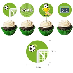 12 Pack Soccer Cupcake Toppers Football Shoe Champion Cup Cupcake Picks Sports Theme Birthday Party Cake Decoration Supplies