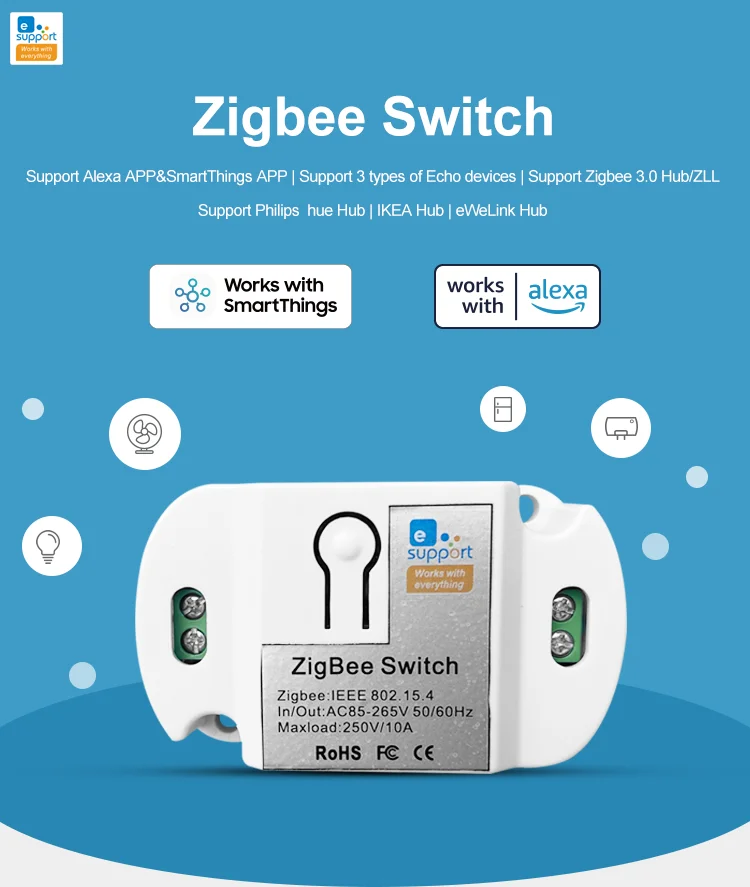 Smart Ewelink Zigbee DIY Switch ON/OFF Controller Support Alexa SmartThings App Remote Control Home Automation