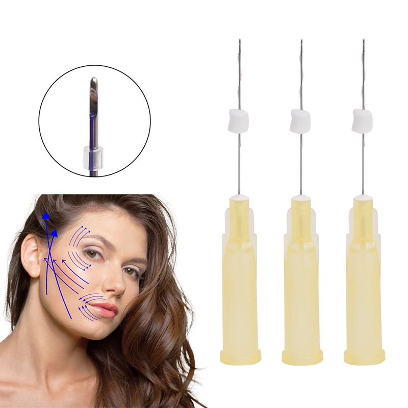 Wholesale high quality sterile barbed suture pdo  with cannula v line face lifting threads eye lif for face