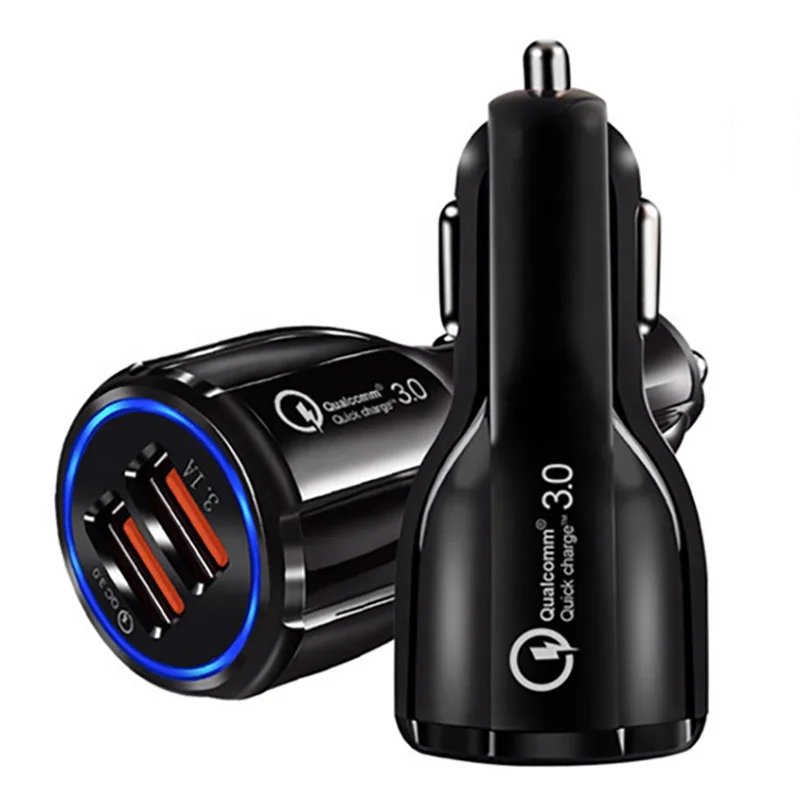 
New Arrivals Amazon 5V 3.1 amp Dual USB QC3 Car Charger For Mobile Phone Accessories QC 3.0 Car Charger 