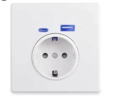 Type-C interface socket, acrylic panel EU French standard German standard French standard socket with USB