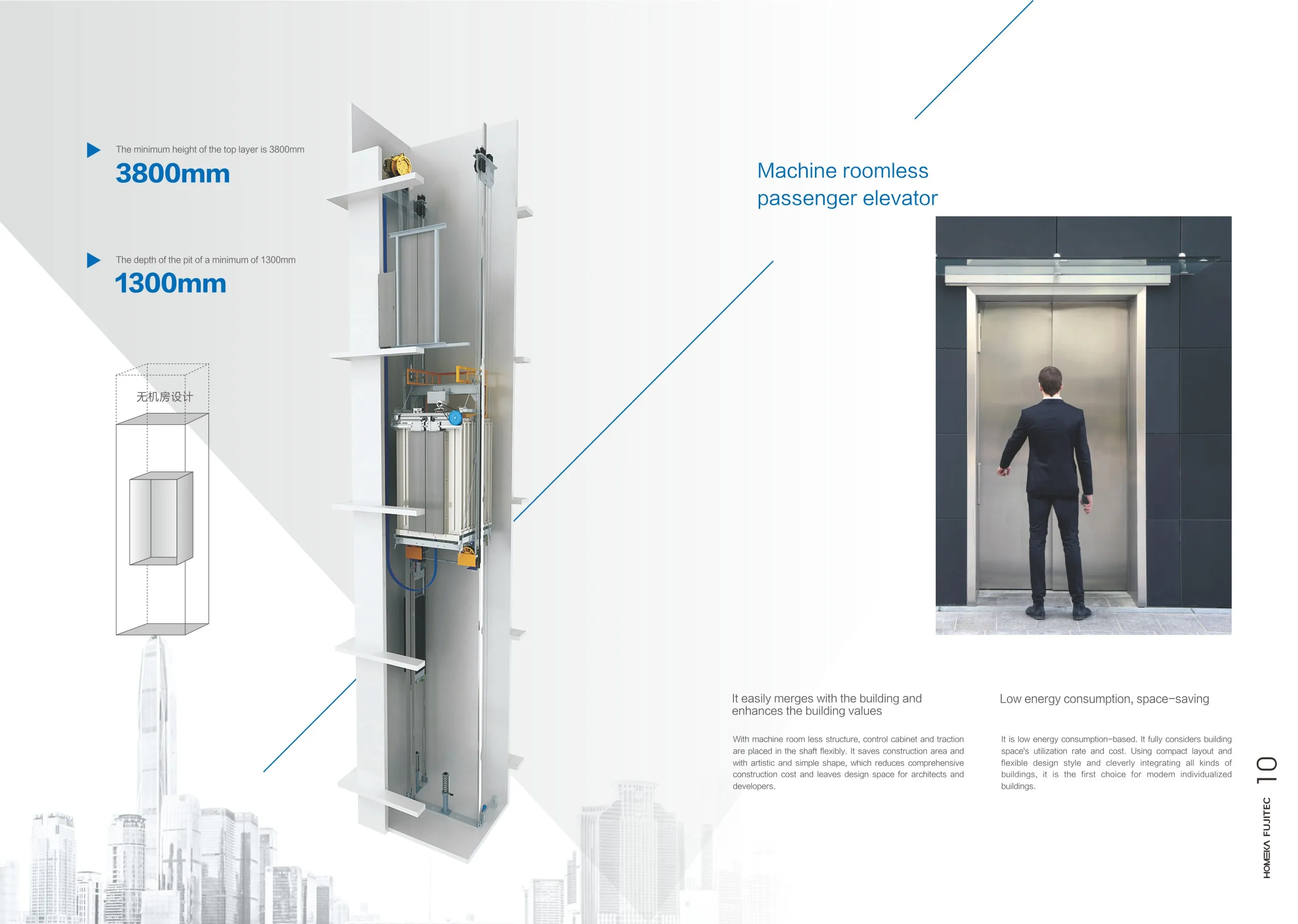 Passenger-Elevator-630Kg / Passenger Elevator Hyundai 800Kg / Passenger Elevator For A 4-Storey Building