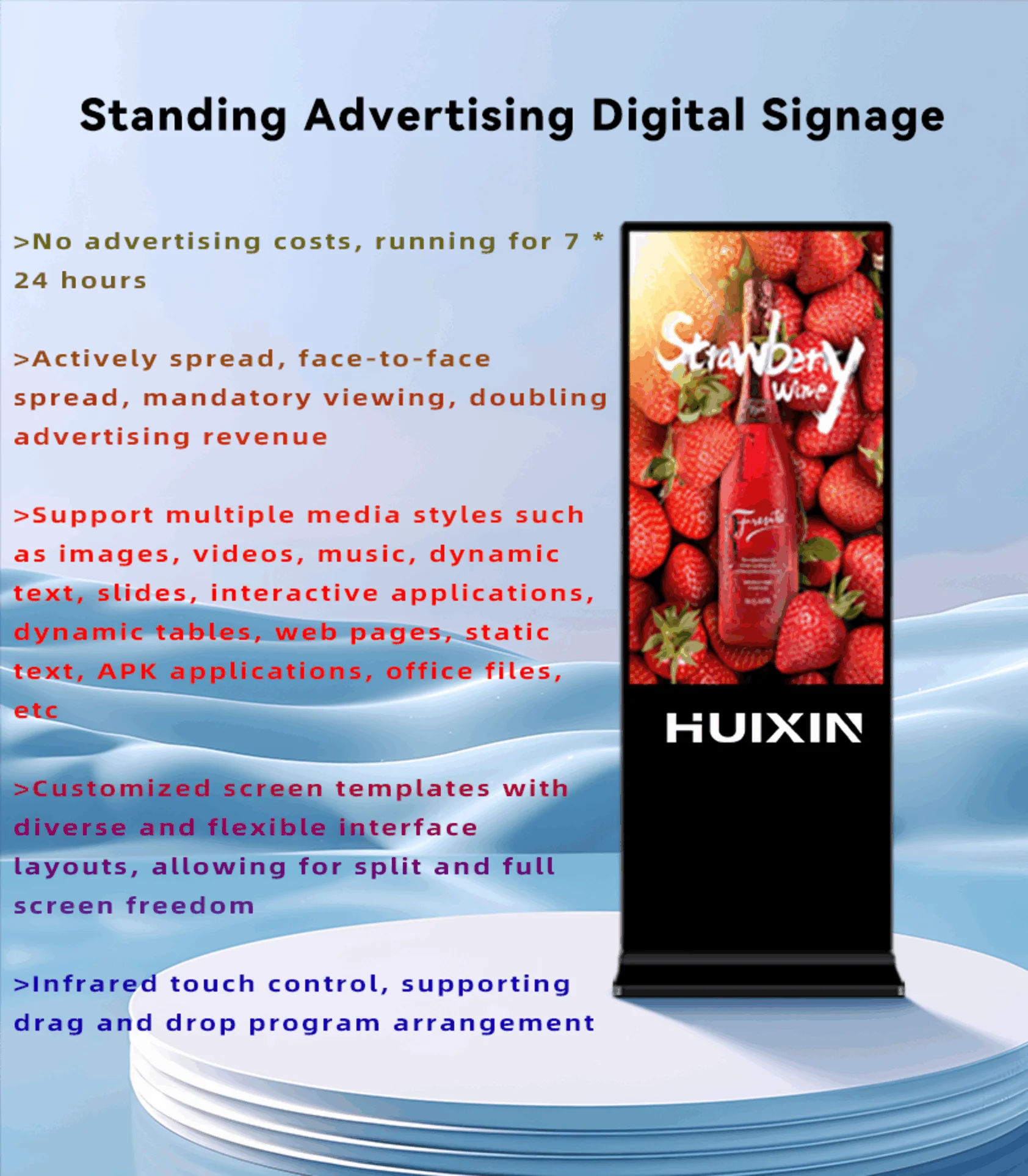 Custom OEM/ODM Augmented Reality Signage & Types Of Display Ads & Advert Screen