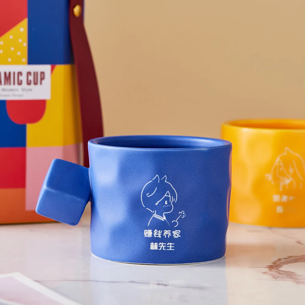 M-001 Creative Nordic ceramic cup Office Coffee Mug high appearance net red with hand gift lettering CHAIV