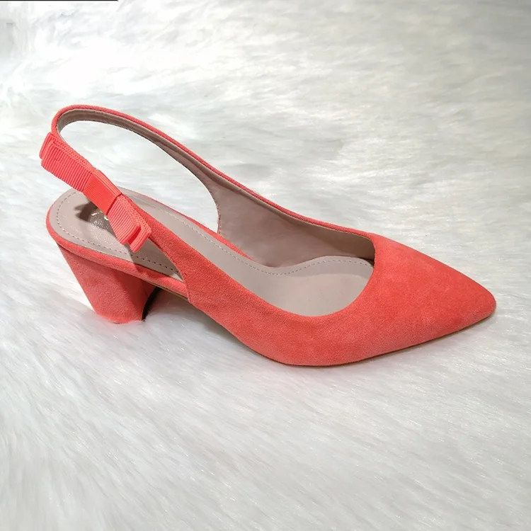 Latest high heel shoes women with bow velvet fabric High heel ladies shoes