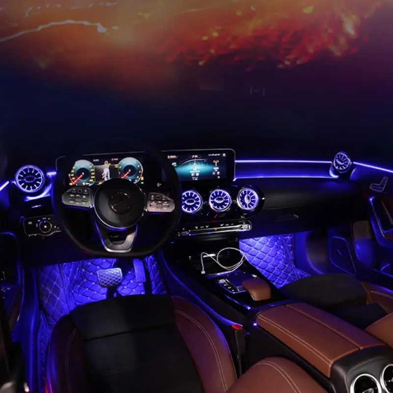 Car Accessories Turbine Air Outlet Led Ambient Lights Air Vent Inlet Trim Ambient Light For Mercedes-Benz A class W177