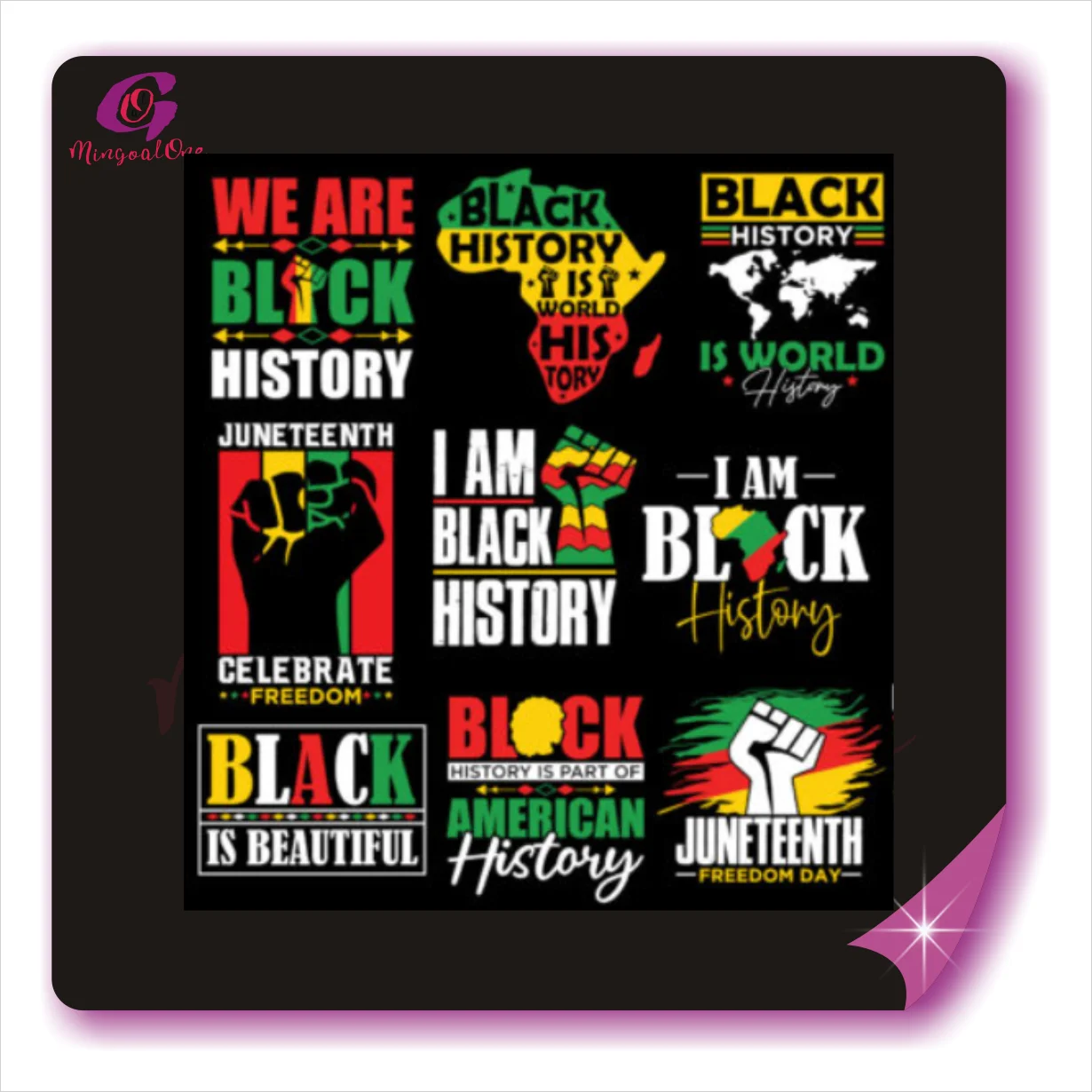 2023 Fashion New Customized Juneteenth Black Queen Design Heat Press Printing Transfer T shirt Vinyl Sticker