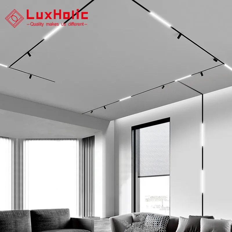  LuxHolic линейный прожектор поверхность утопленный кулон Магнитный трек свет низкого напряжения 24В/48В Безопасный