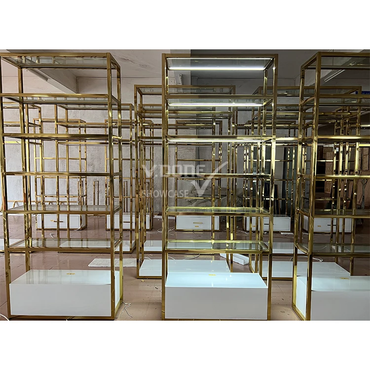 boutique store clothing display rack gold clothes display racks shelf for clothing shop retail metal garment display rack