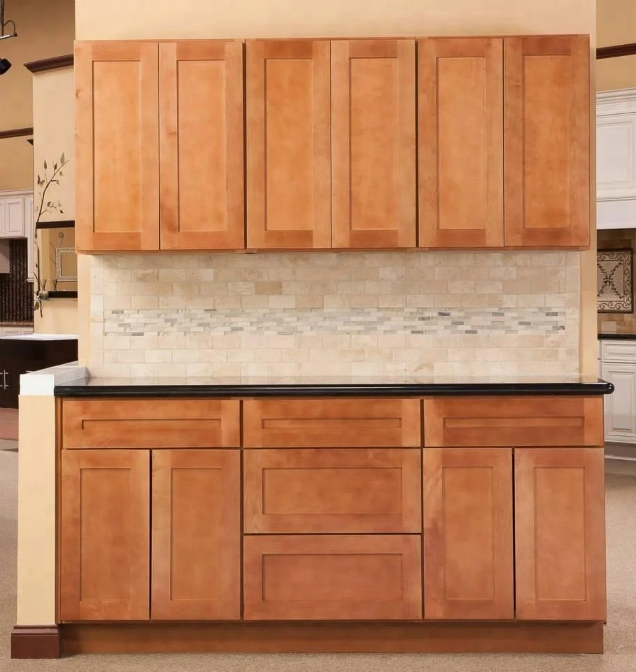 Professional custom American ash wood shaker door cream wood kitchen cabinet for home kitchen