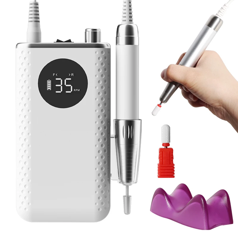 Beauty salon new e file nail drill machine 35000rpm rechargeable electric nail drill