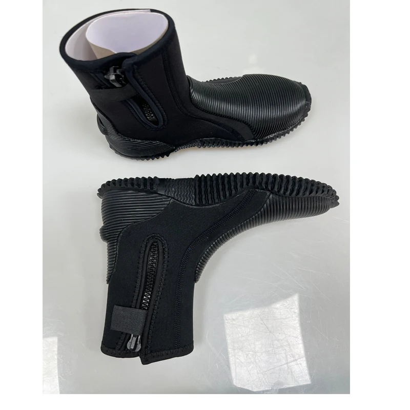 Anti skid 3mm 5mm thick sole scuba diving boot neoprene black vulcanized  diving boots