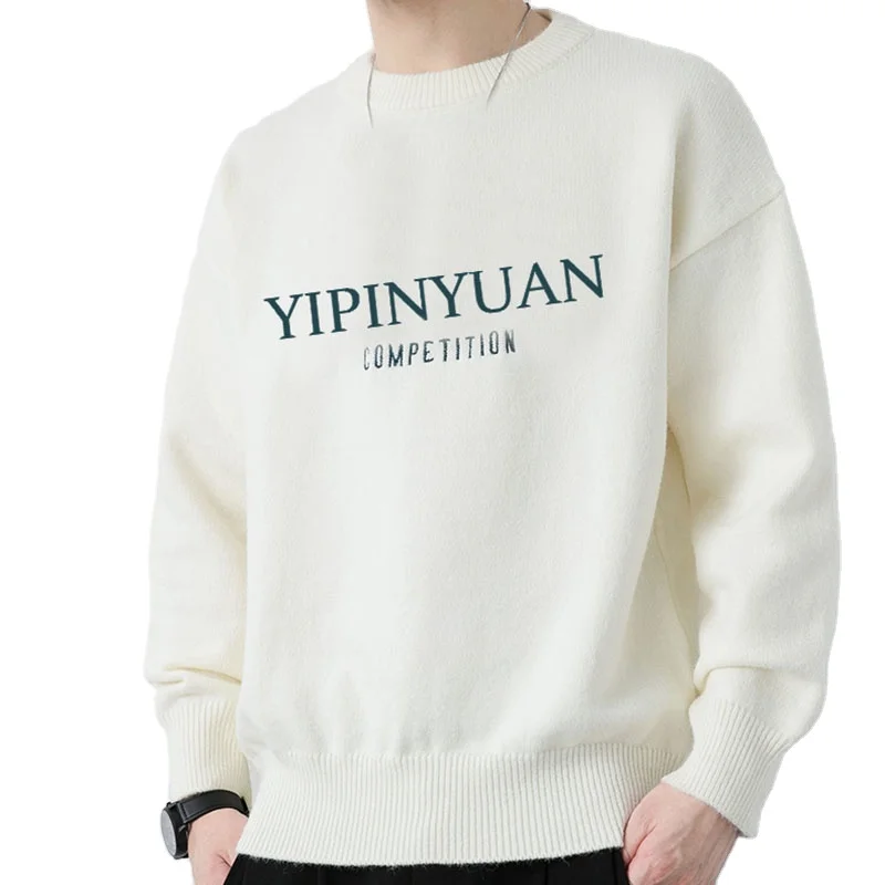 OEM Woolen Varsity Sweater Design Thick Custom Your Artwork Jacquard Letter Pattern Soft Custom Letter Sweater Men