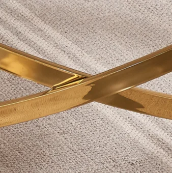 Hot Sale High Fashion Design Modern Furniture Living Room Table Metal Base Super White Tempered Glass Round Gold Coffee Tables