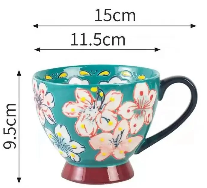 Oriental porcelain coffee cups New design ceramic tea cup Coffee mug wholesale with handle Elegant colorful water cups