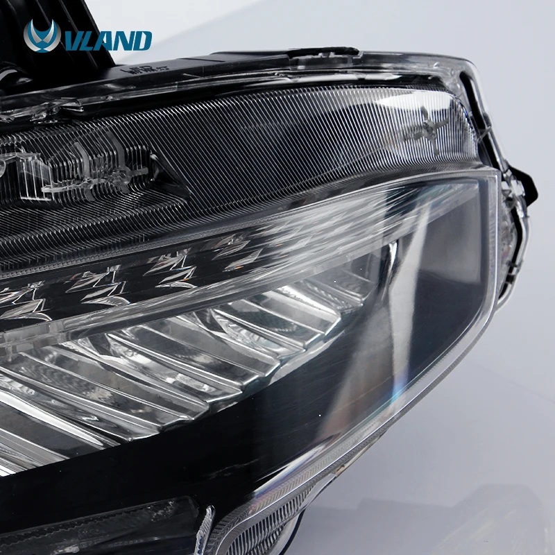 VLAND Factory Modified Full LED Headlights Head Light 4 Doors Sedan 10th 2016-UP Sequential Car Front Lamp For Honda Civic