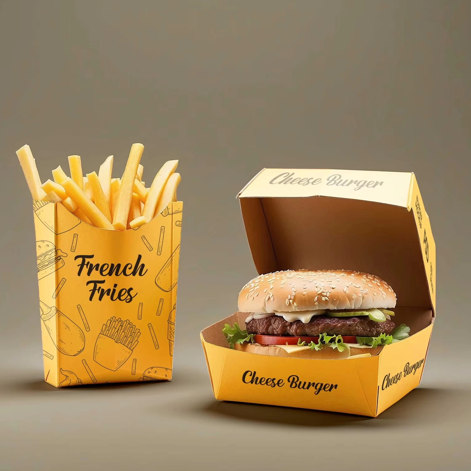 Экологичный одноразовый контейнер для упаковки пищевых продуктов хорошего качества Индивидуальный размер коробка гамбургеров ресторана на вынос