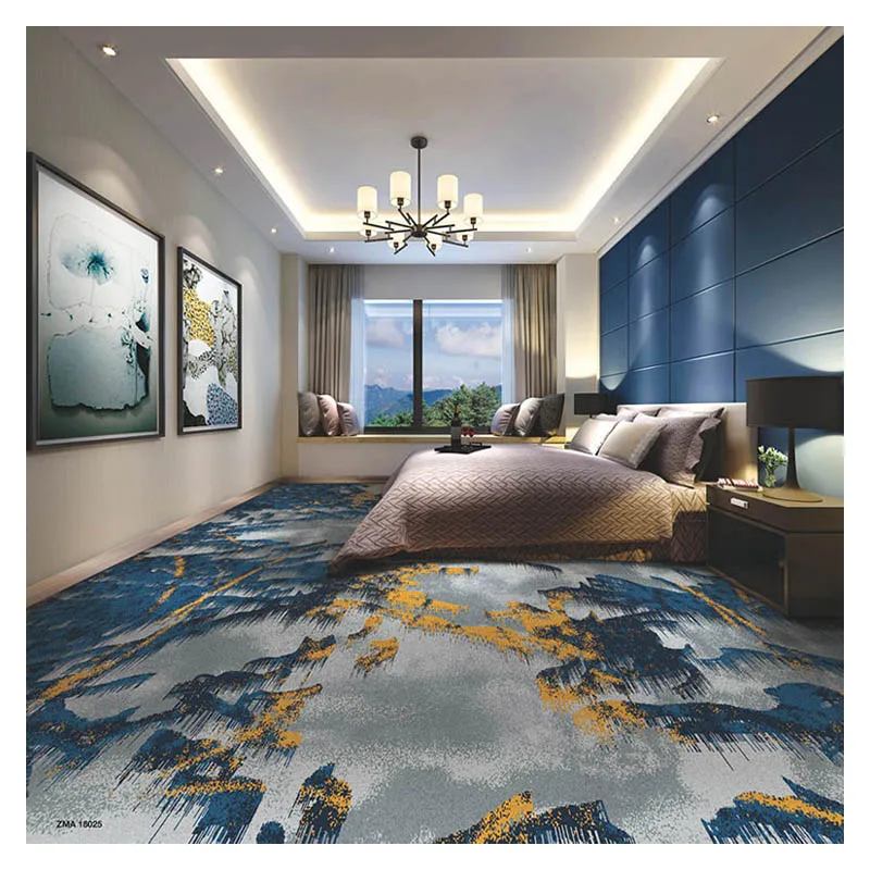 
High Quality Custom made 80% Wool 20% Nylon Guestroom Axminster Carpet 