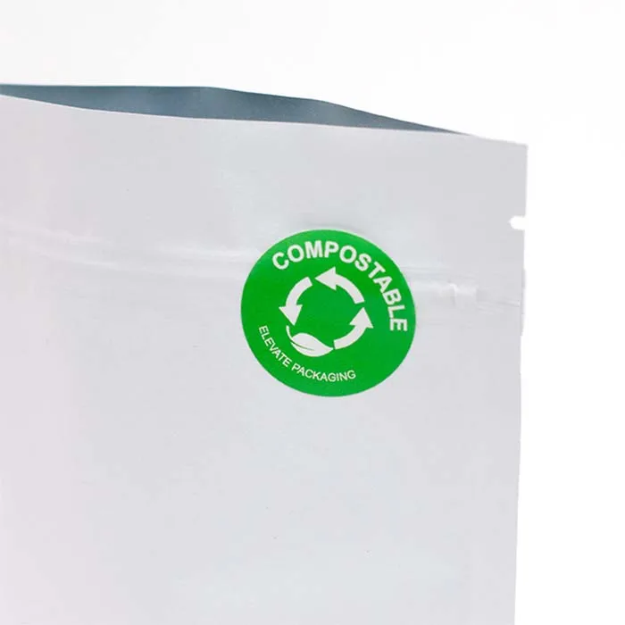 Compostable custom PLA paper material eco adhesive labels custom printed biodegradable stickers for food packaging