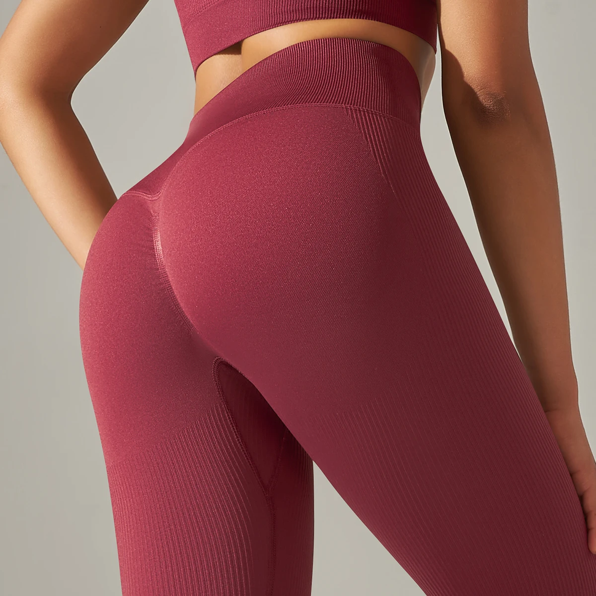 Scrunch Butt Lifting Workout Legging Ribbed Seamless Compression Tights High Waist Long Leggings Pants for Women