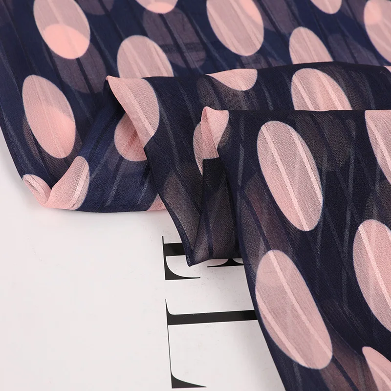 Polyester Jacquard striped printed chiffon fabric