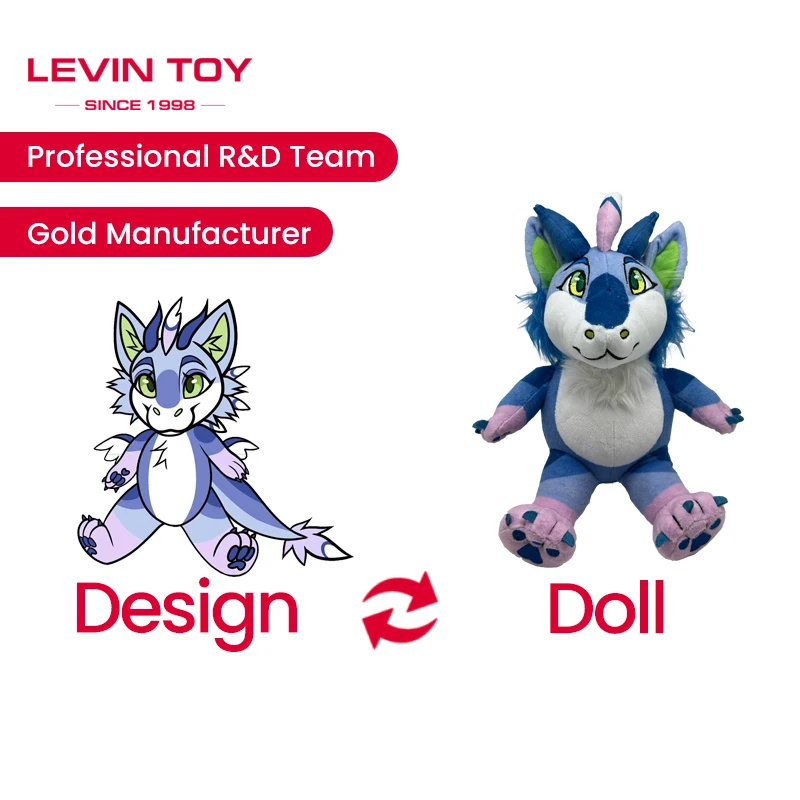 2024 New cartoon Soft Stuffed Wolf Plush Toy,with high quality from manufacturer