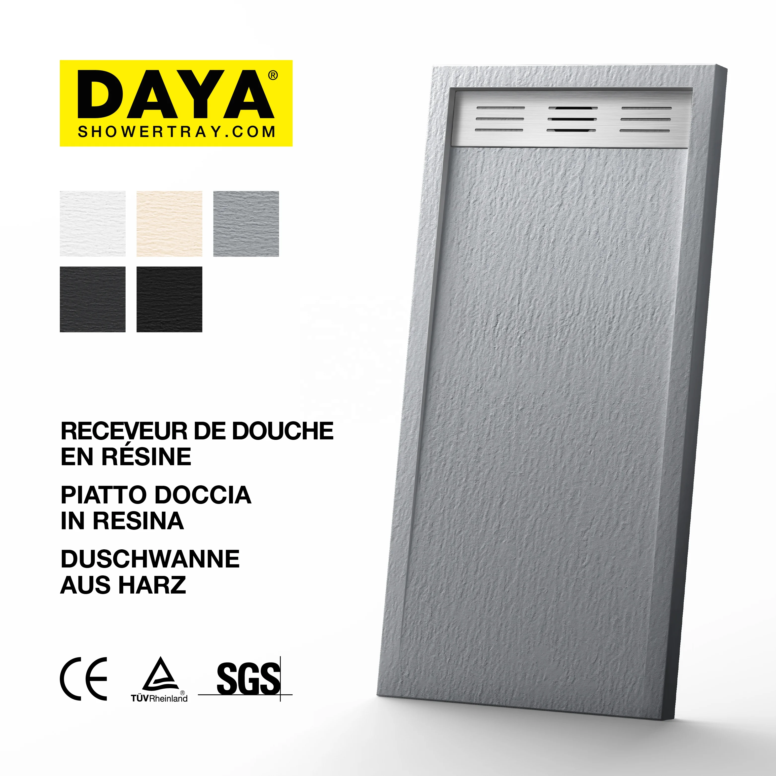 easy clean pan resin man made stone base classic anthracite shower tray