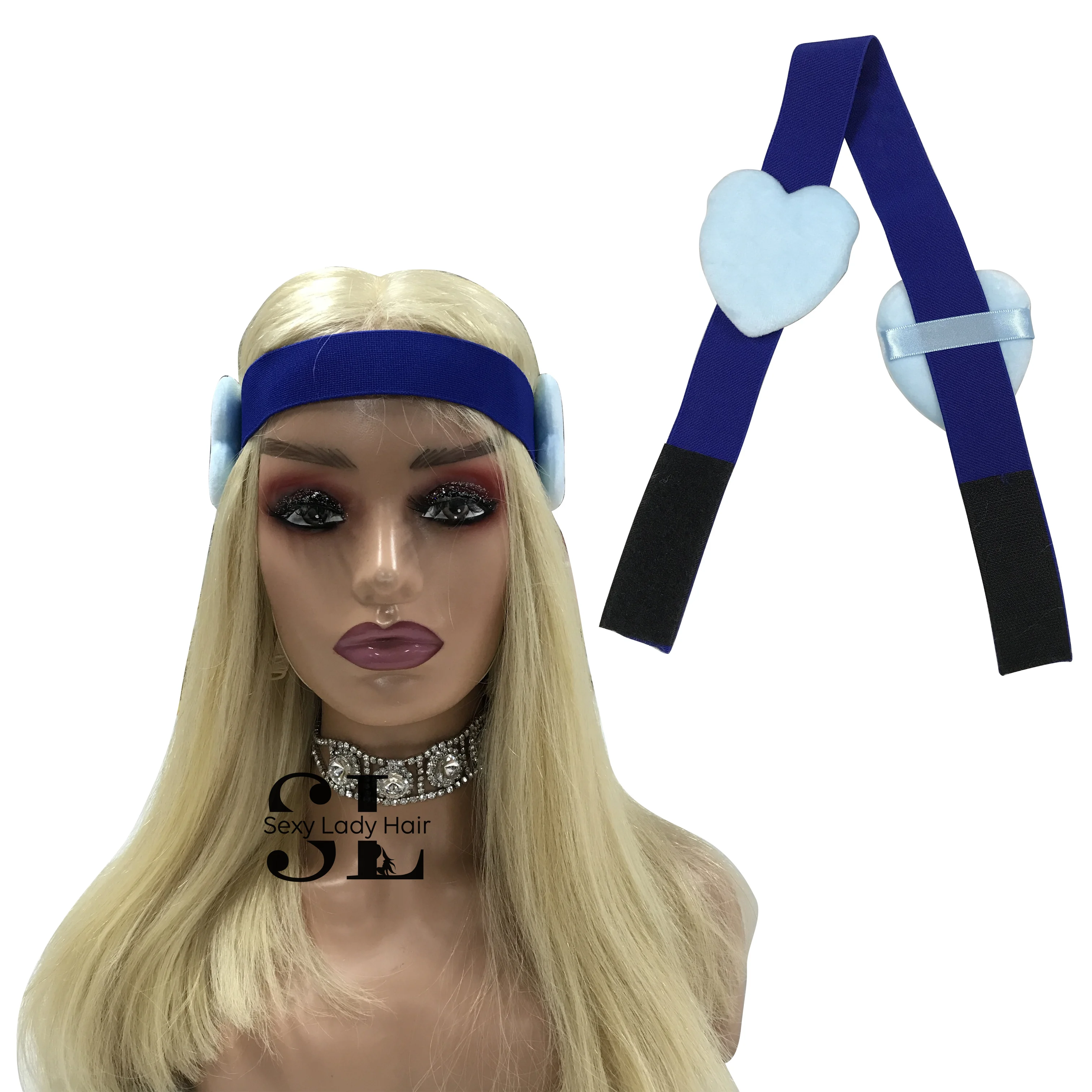 black custom logo print edge wrap head band elastic hair bands for sewing lace frontal wig holder