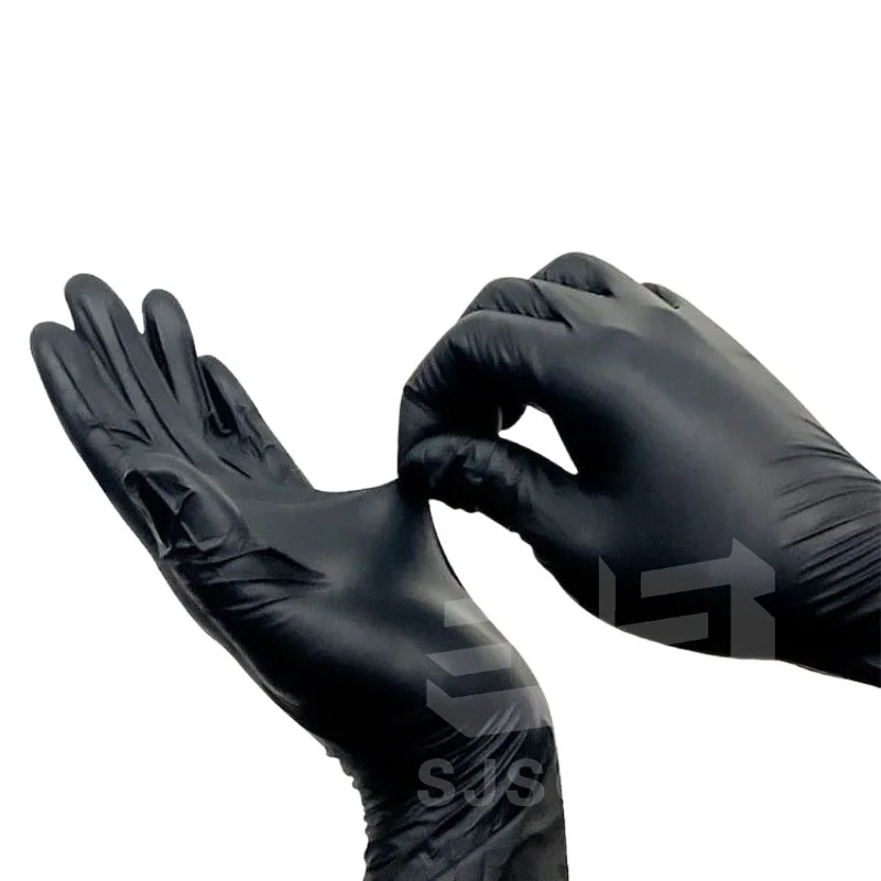 High Quality Powder Free 6 Mil Black Colored Latex Free Plastic Safety ESD Powder Free Wholesale nitrile gloves