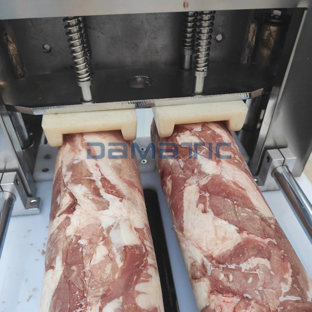 Damatic 2 4 8 Rolls Fully Automatic Commercial Wide Frozen Fish Meat Bacon Slice Cut Make Slicer Machine