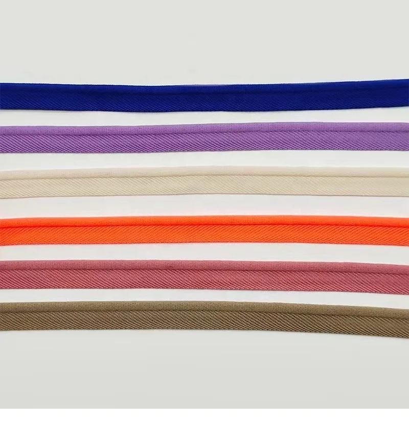 High Quality Manufacturer Custom 10mm Satin Piping Insertion Cord Flange Bias Binding Tape for Home Textiles and Clothing