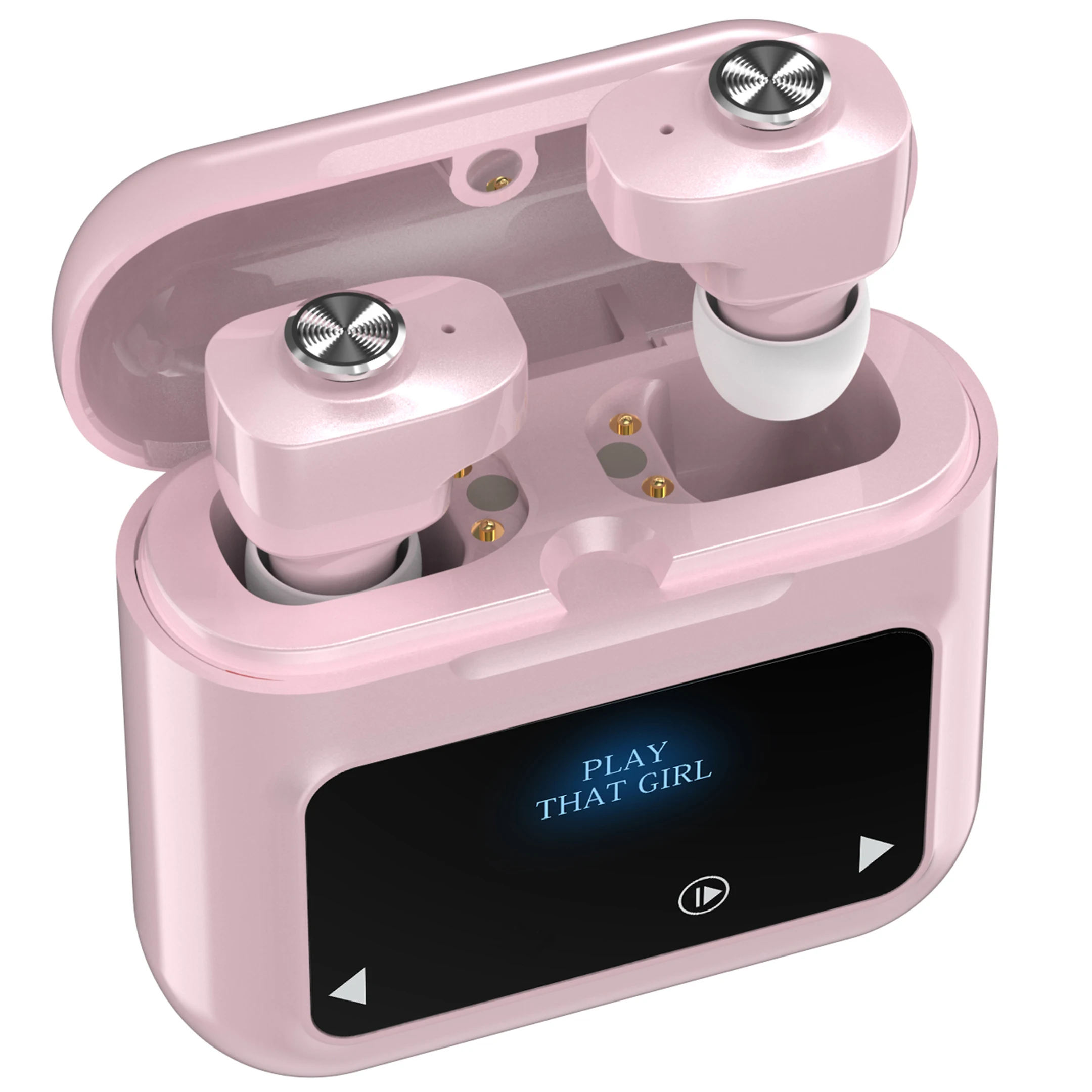 2 In 1 TF Memory Card Pocket MP3 Player Auto Connect Hifi Sound Super Bass Voice Assistant BT 5.0 TWS Earbuds Wireless Earphone