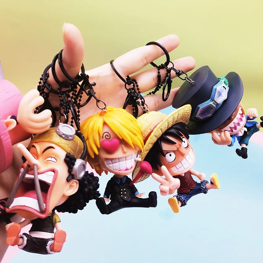 14 Styles Anime Luffy Zoro Sanji Pvc Figure Doll Bag Pendant Keychain