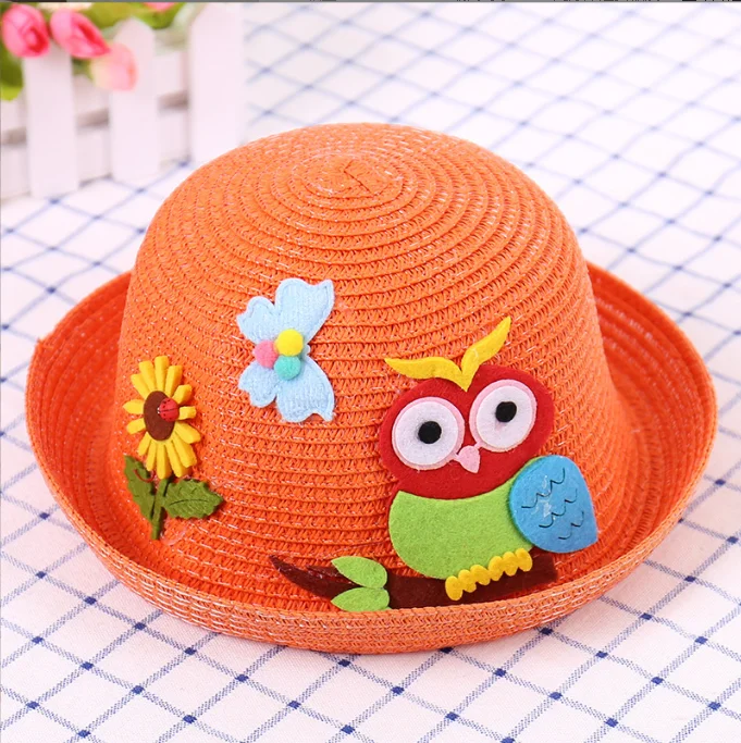 Fashion Bucket Hat Summer Straw Hats Flat Frog Bucket Protection Female Kids Hats Caps
