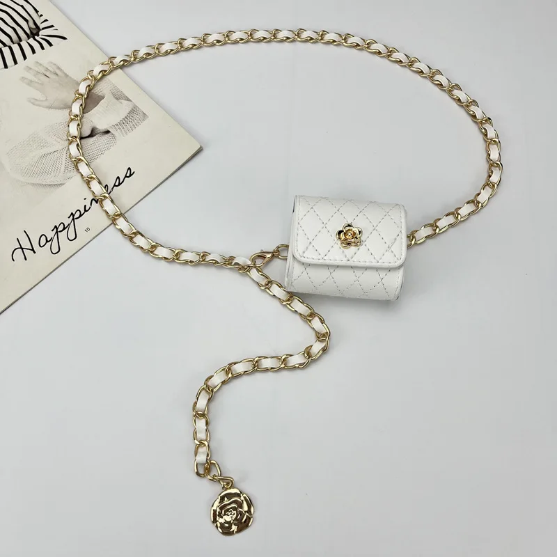 Wholesale Price Designer Wallet Purse Catalogue Luxury Camellia Flower Belt Bag Mini Elegant Handbag Waist Chain Decorations Bag