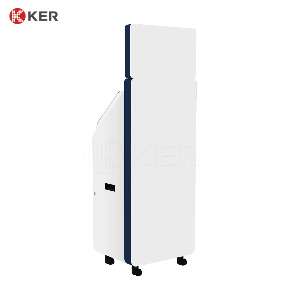 Hot selling 21.5+19 inches dual screen emv card reader touchscreen print kiosks self service cash payment kiosks