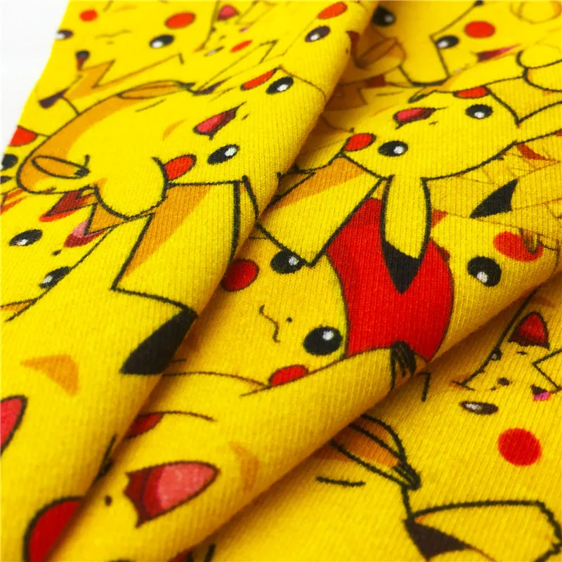 Factory Outlet jersey knit stretch organic lycra cotton textile fabric Pikachu pokemon Printed Fabric