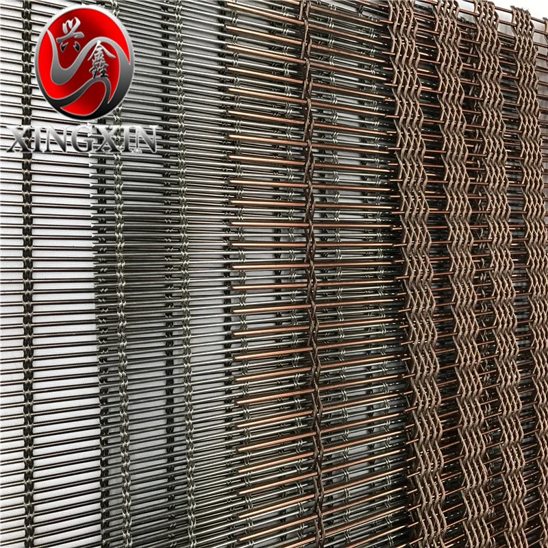 stainless steel facade mesh decorative cable architectural woven spiral metal mesh for building cladding