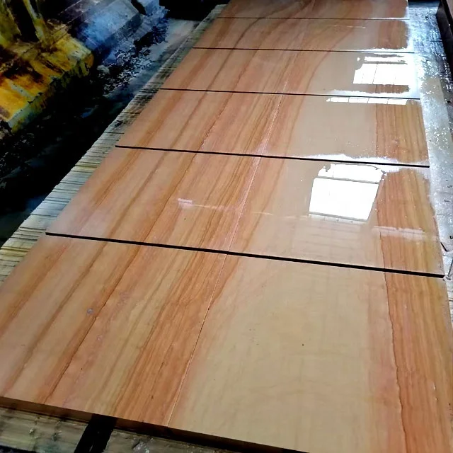 Sale Landscape Wall Cladding Stone Teak Sandstone China Yellow Wood Vein Sandstone slabs for sale