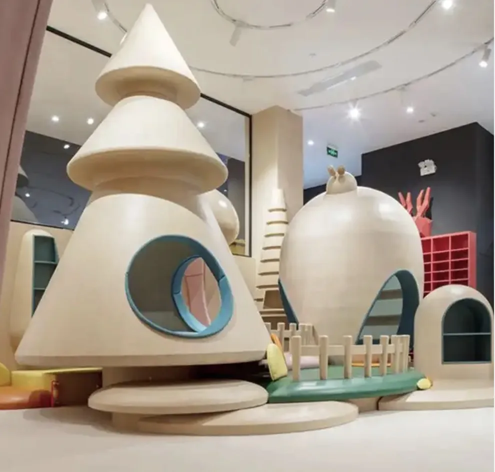 White and Beige Color Toddler Children Soft Indoor Playground Structure Tree Soft Play set for Indoor Play Space