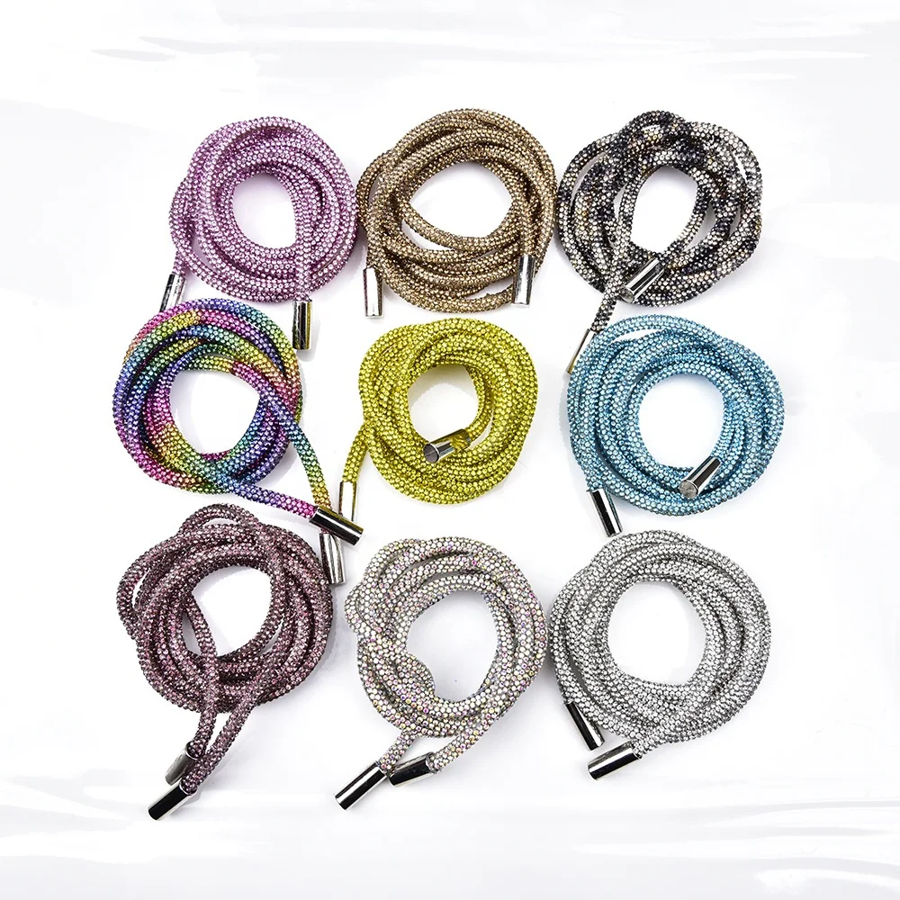 Round Rhinestone Rubber Hose Diamond Tube Trimming Jewelry Shoelace Crystal Drawstring Diy Trouser Hoodie Rope Clothing